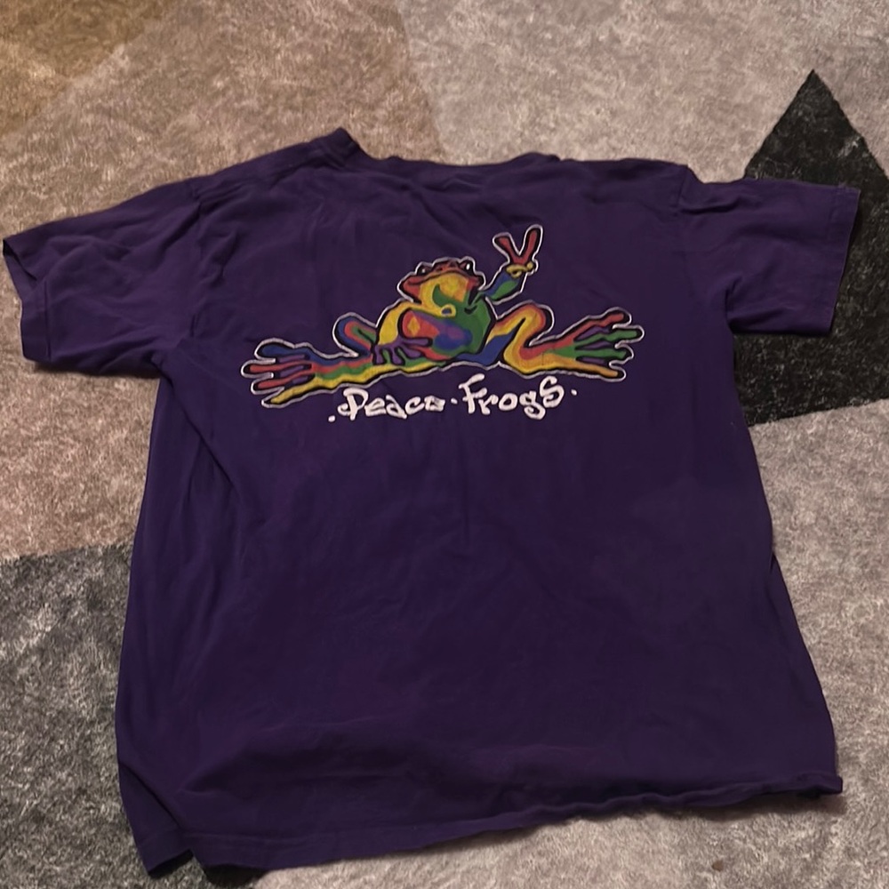 Purple Short Sleeve Tee with Graphic Design